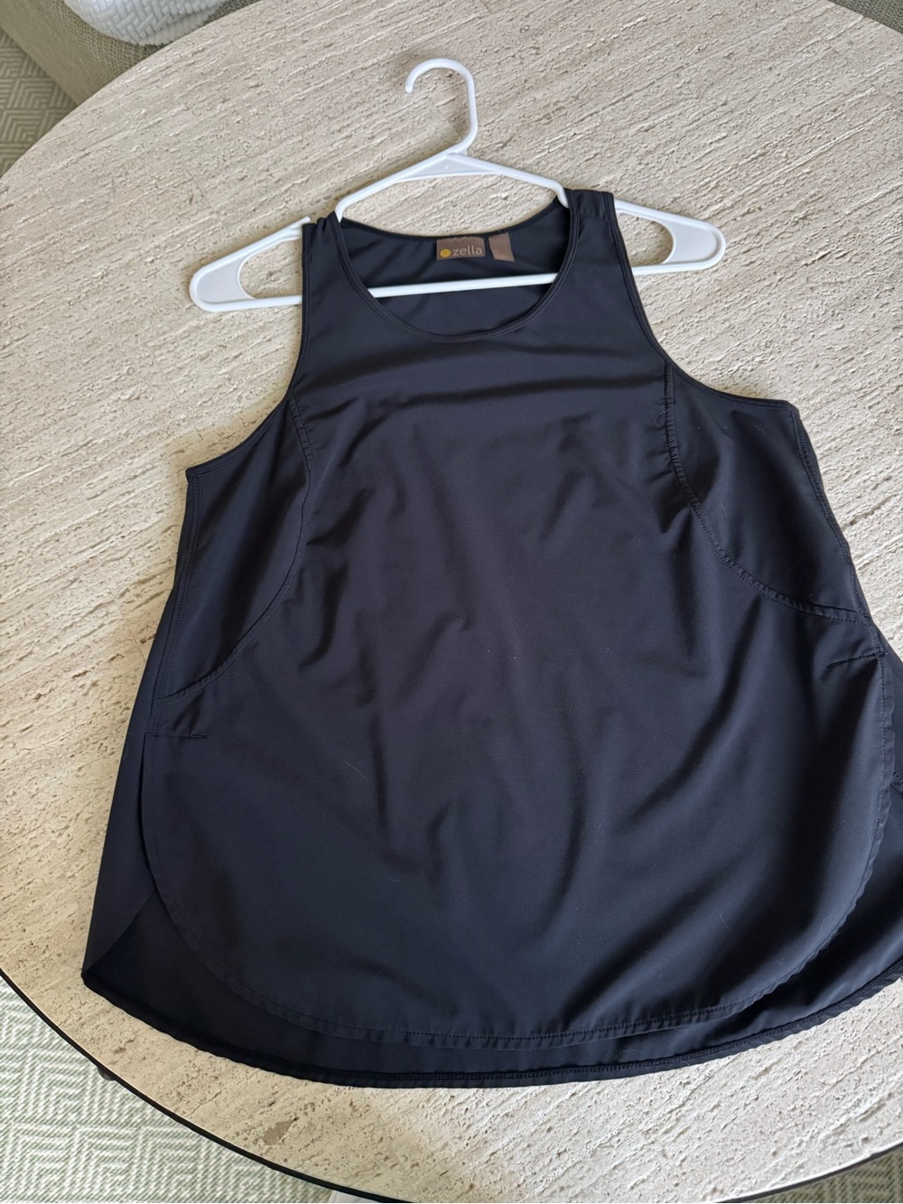 Zella Black Racerback Tank with Scoop Neck